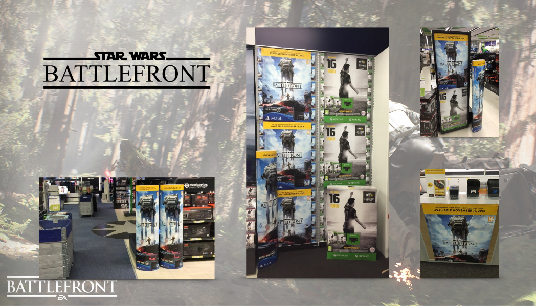 Star Wars Battlefront retail merchandising displays